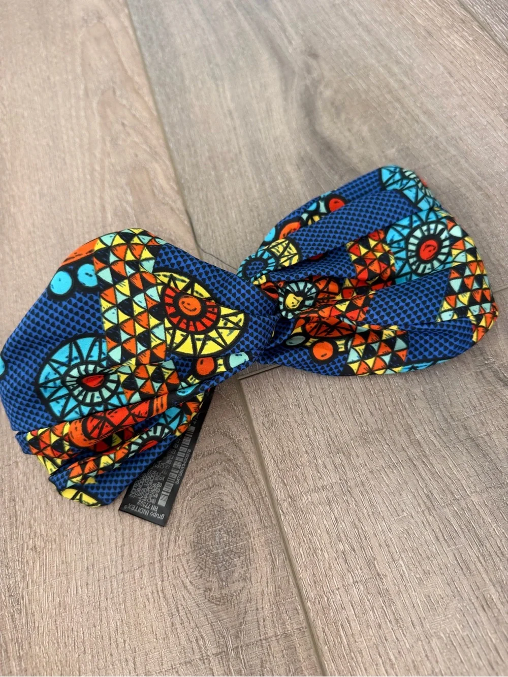 Zara Multicolor Patterned Bow Headband - Blue